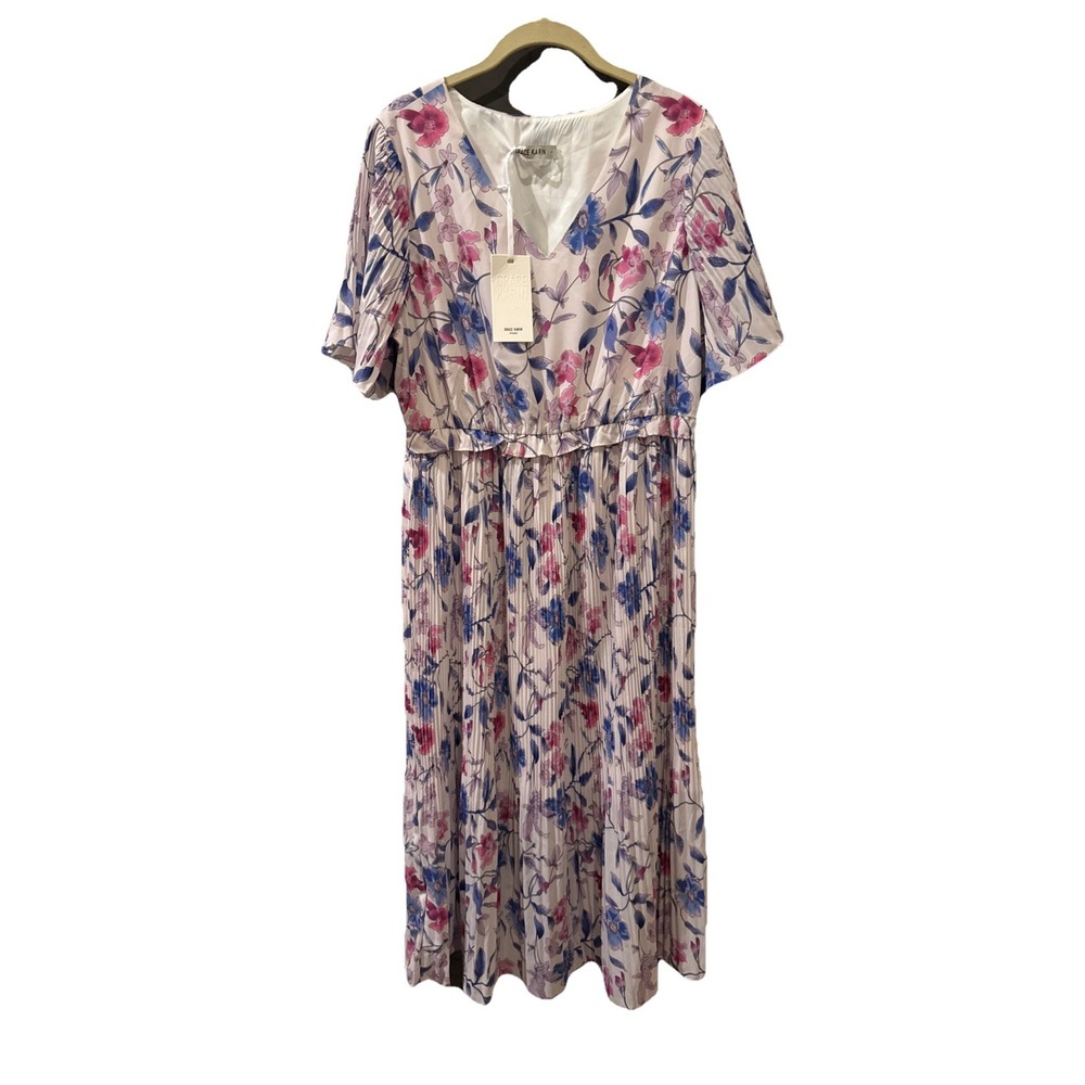 NWT Grace Karin Floral Maxi Dress L V Neck Flutter Sleeve Boho Wedding Guest